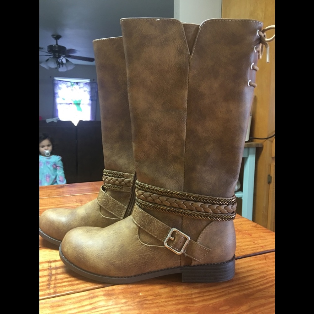 Girls Justice Brown Tall Boots Size 5